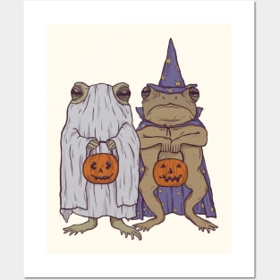 Trick Or Treating Frogs Posters and Art